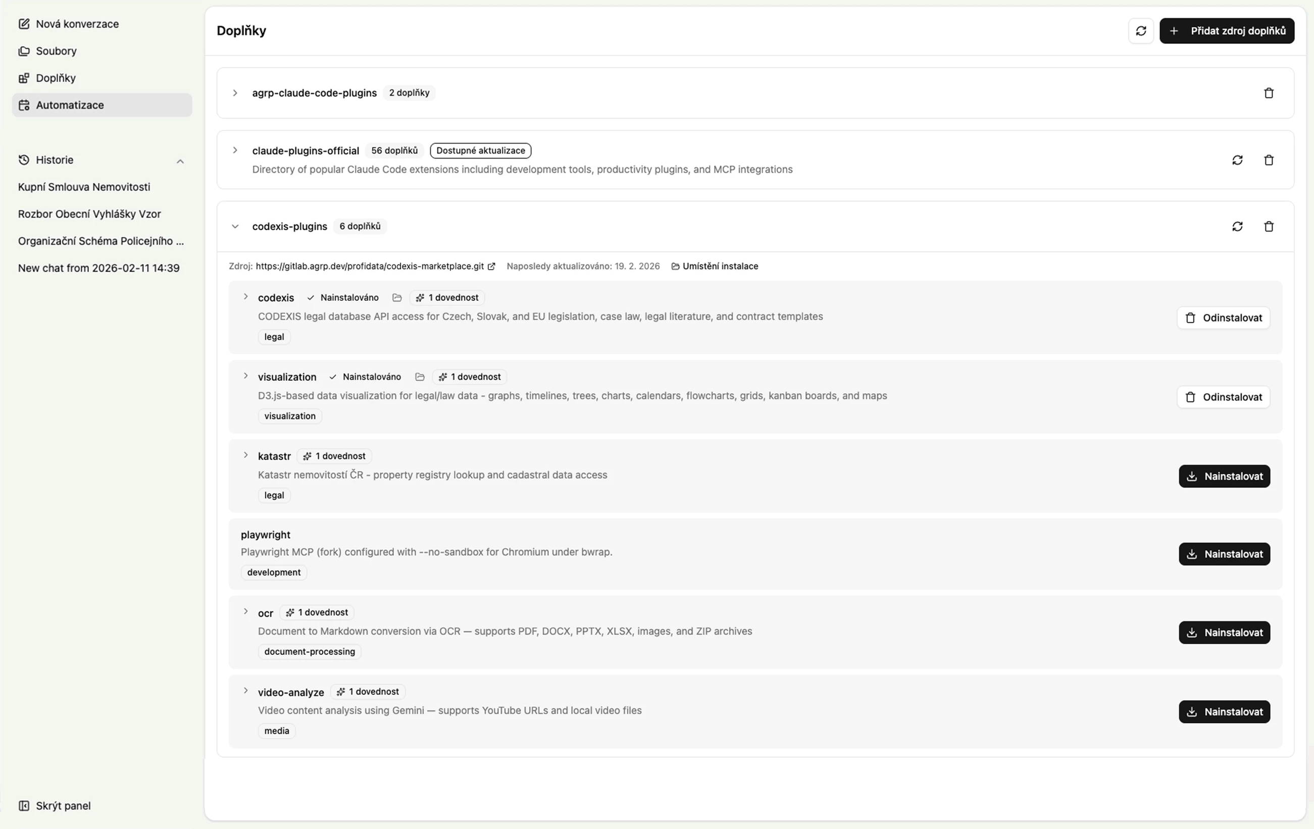 Rozšiřitelný systém doplňků