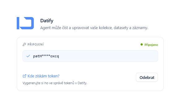Aplikace Datify s připojeným účtem