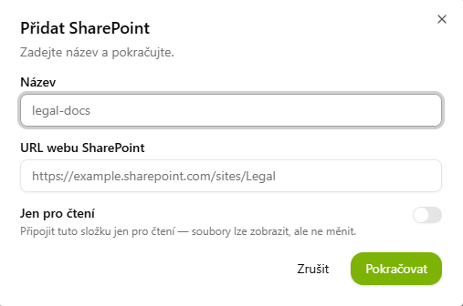 Adding a SharePoint site