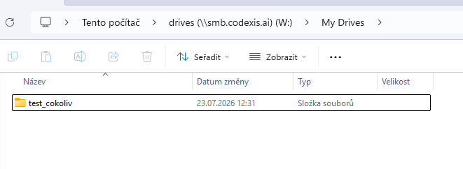 A drive in the My Drives folder