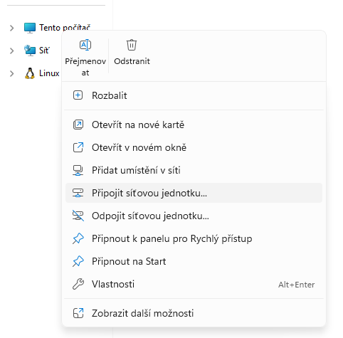 File Explorer: Map network drive