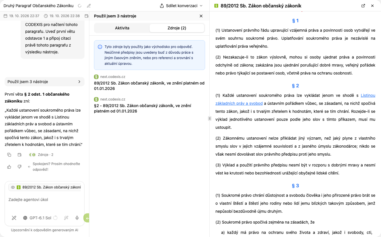 Náhled předpisu v pravém panelu po kliknutí na zdroj