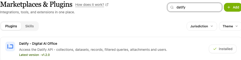 Plugins, the Datify - Digital AI Office item